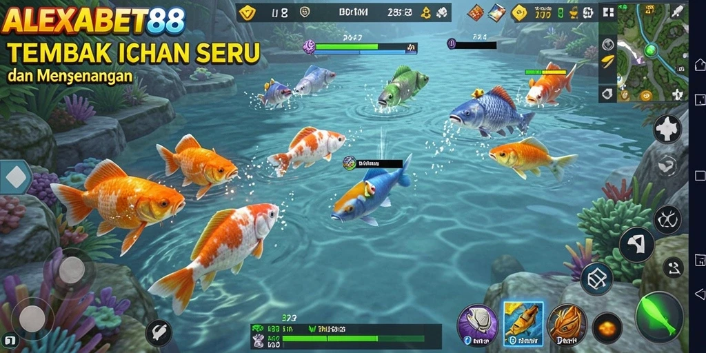 Tampilan gameplay ALEXABET88 yang mendebarkan saat menangkap ikan.