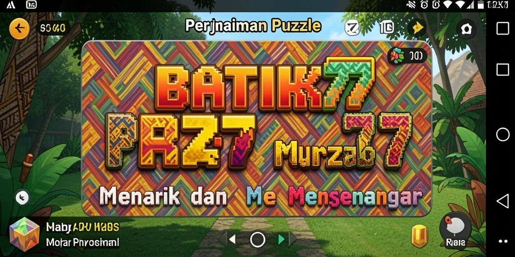 Tampilan utama BATIK77 dengan gameplay puzzle yang seru.
