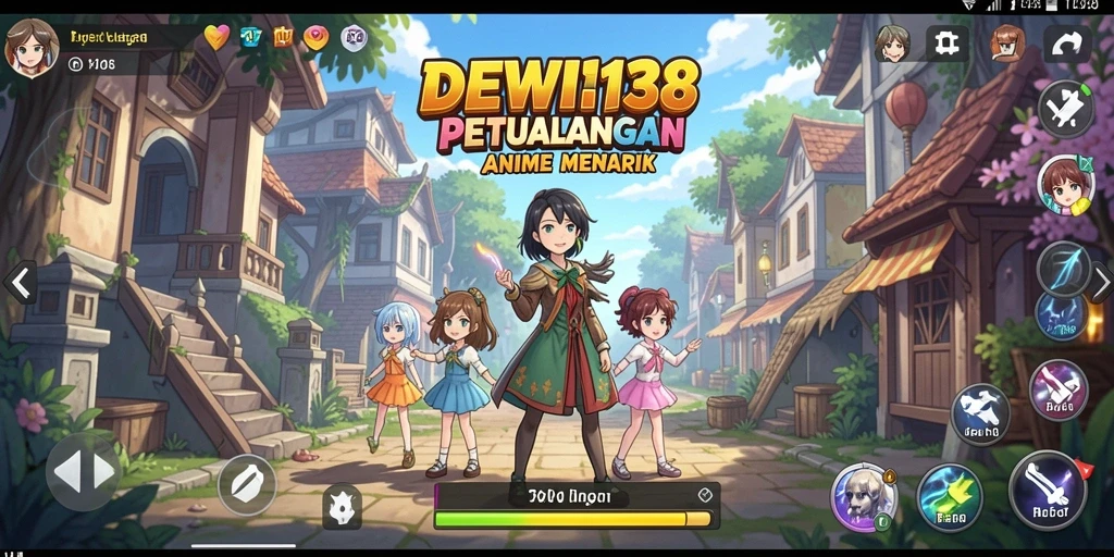 Screenshot gameplay DEWI138, menampilkan aksi karakter anime.