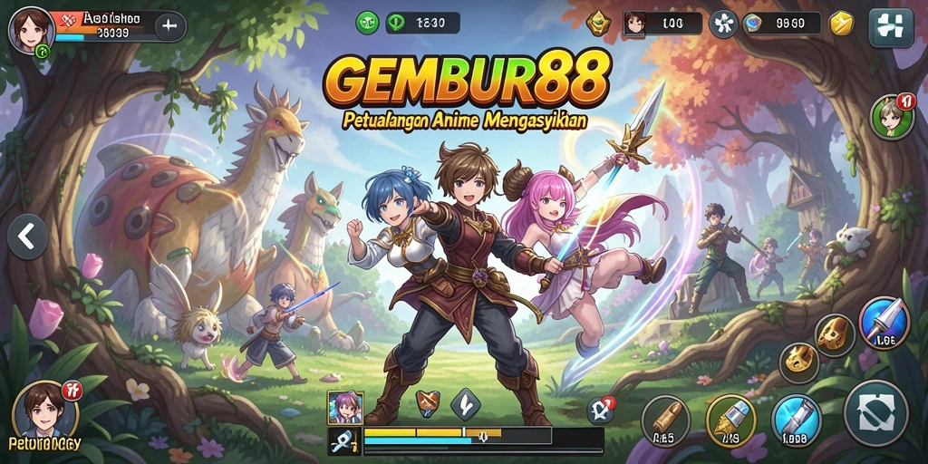 Screenshot GEMBUR88 menunjukkan aksi seru dalam gameplay Anime.
