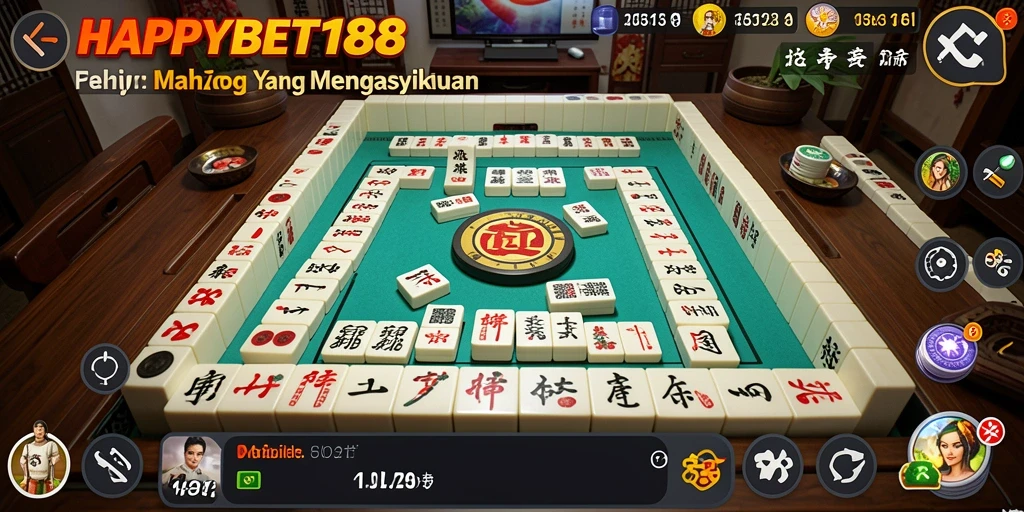 Gameplay seru Mahjong di HAPPYBET188 dengan grafis menawan.