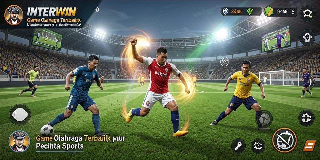 Screenshot INTERWIN menampilkan aksi seru dalam permainan olahraga.