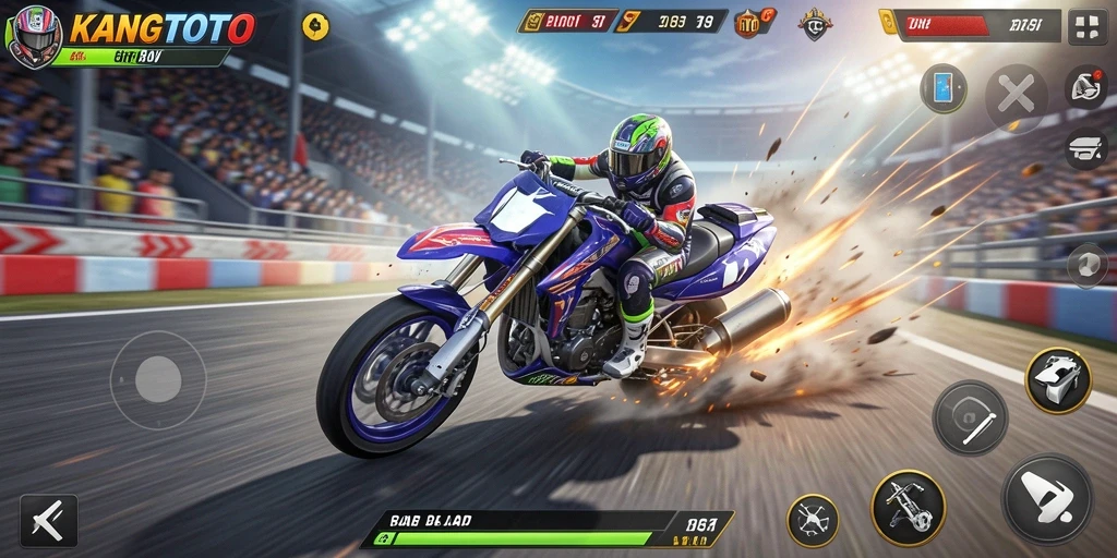 Gameplay balap seru di KANGTOTO dengan kendaraan yang menarik.