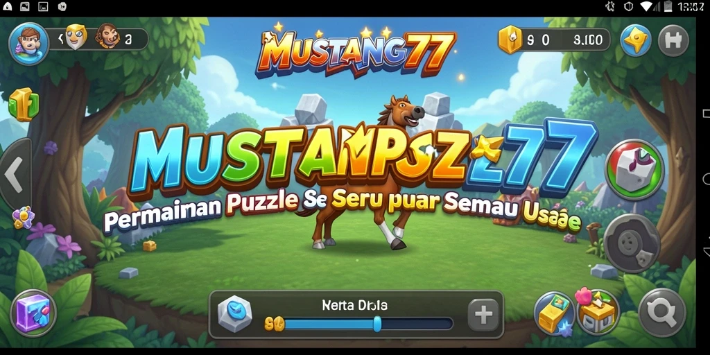Gameplay MUSTANG77 yang penuh tantangan dalam bentuk puzzle.