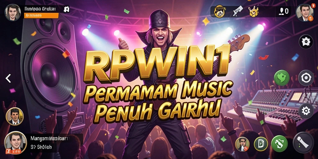 Tampilan gameplay RPWIN1 yang dinamis dan menarik saat memainkan lagu.