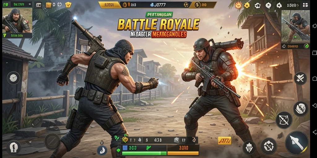Tampilan permainan SJO777 menampilkan konflik Battle Royale yang mendebarkan.