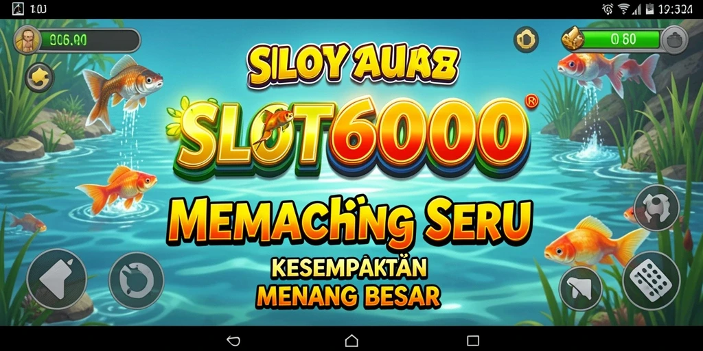 Screenshot permainan SLOT6000 menampilkan pemain yang menangkap ikan besar di laut lepas.