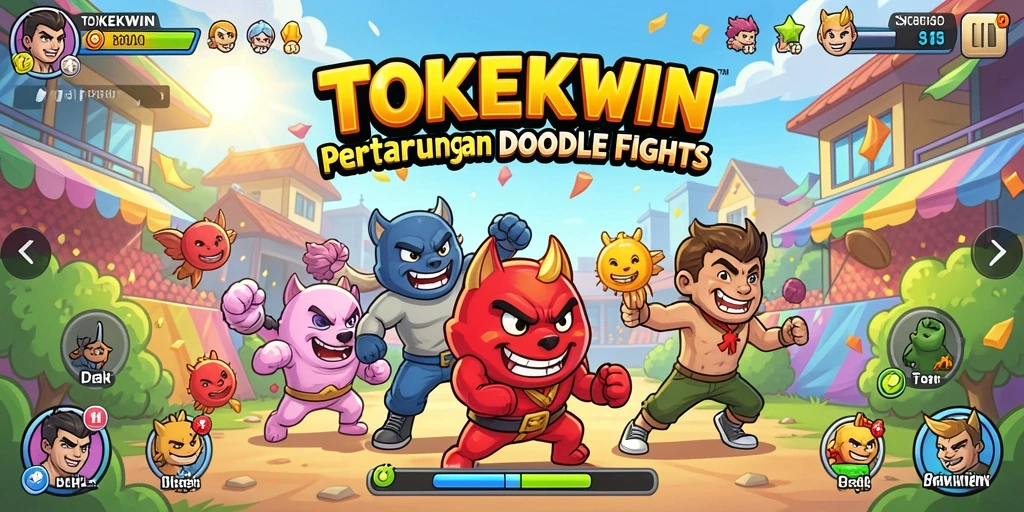 Screenshot utama TOKEKWIN menampilkan aksi pertarungan yang spektakuler.